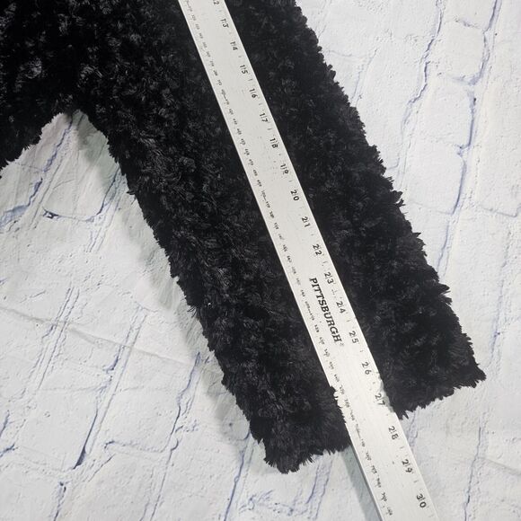 MIXIT Black WOMENS SIZE XL Faux Curly Fur 3/4 Sleeve Jacket - Picture 2 of 11